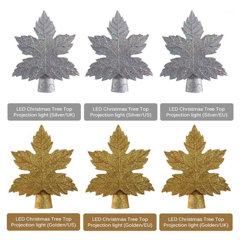 

Christmas Tree Topper LED Snowflake Star Top Light Projection Lamp Light Gold Party Romantic Christmas Decorations For Home1