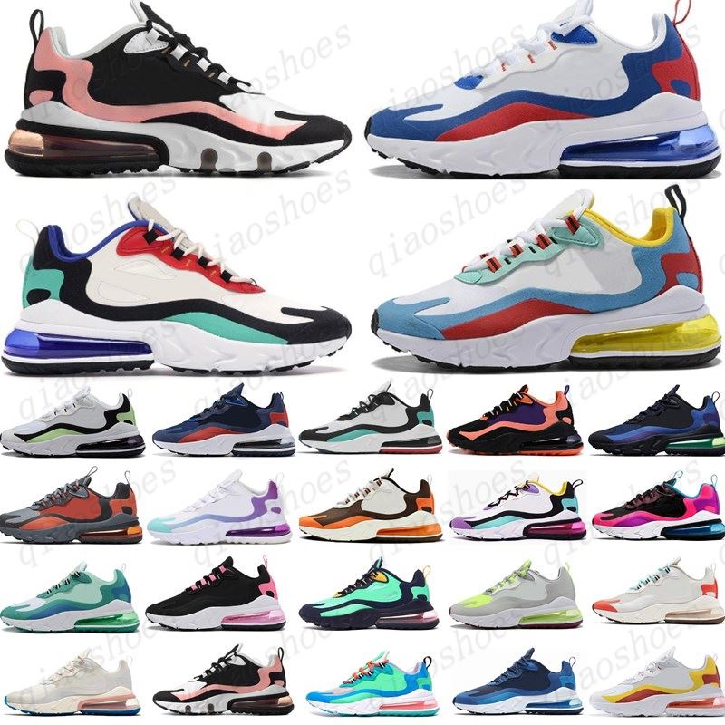 

2021 new React Men Running Shoes for Women BAUHAUS Metalic Gold OPTICAL Triple black white breathable women sports sneakers 36-45, Box