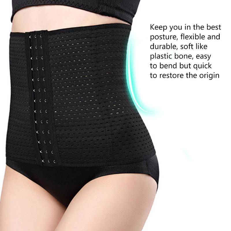 

Women Waist Cinchers Ladies Corset Shaper Band Body Building Front Buckle Three Breasted Postpartum Band Sexy Bustiers Corsage, Black