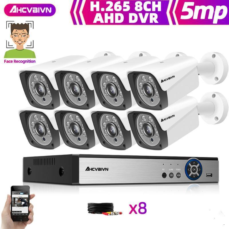 

8CH 5MP HD CCTV Camera System AHD DVR Kit 8PCS 5MP IR Night Outdoor Security Camera P2P Video Surveillance Kit 2TB HDD1