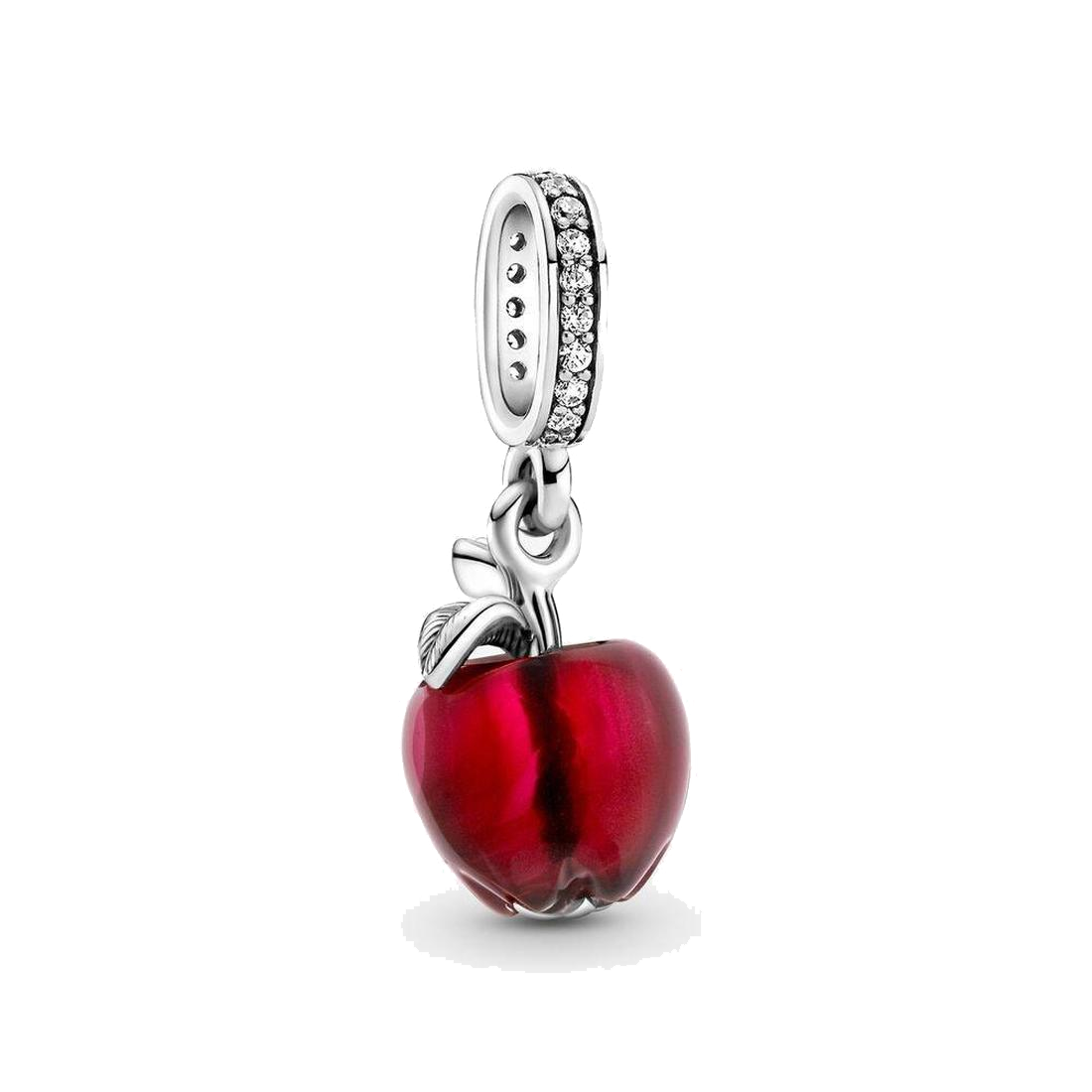 

Fine jewelry Authentic 925 Sterling Silver Bead Fit Pandora Charm Bracelets Murano Glass Red Apple Dangle Charms Safety Chain Pendant DIY beads, Bronze;silver