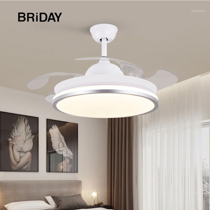 

50cm 42 inch led ceiling fan with lights remote control DC Frequence round ventilator lamp bedroom decor Reversible Retractable1