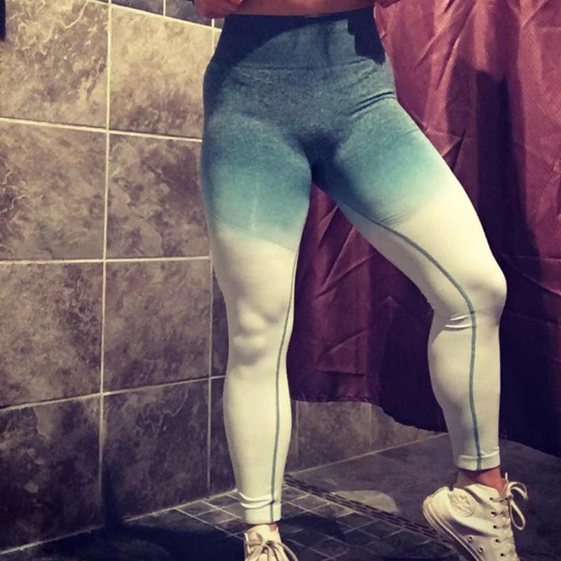 

Tights Nylon Gradient Running Yoga Running Pants Sport Pants Workout Fitness Fitness Gym Sports Yoga, Gray