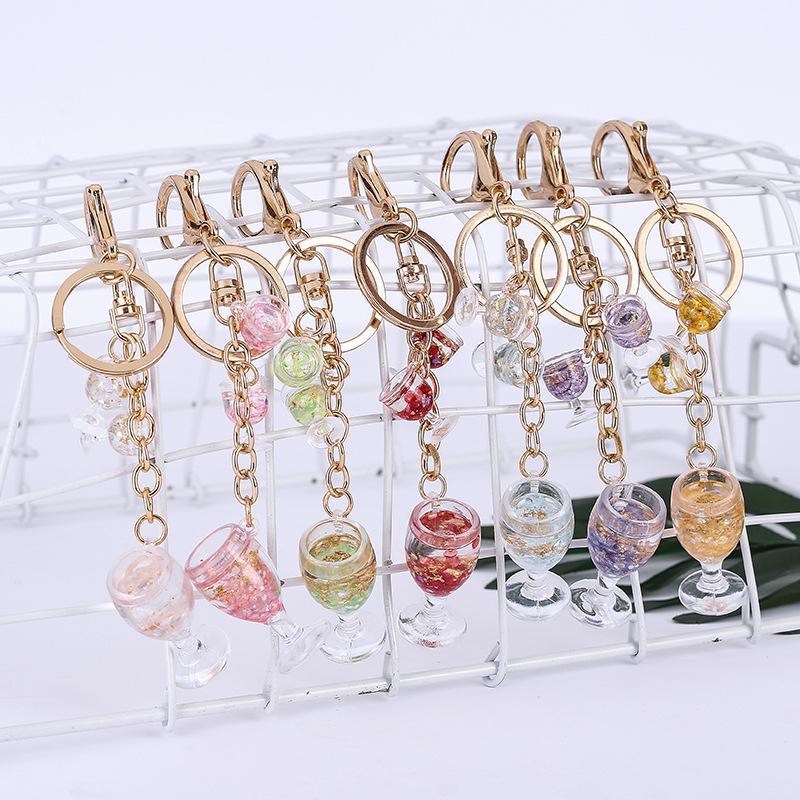 

Beautiful Sparkly Goblet Acrylic Keychain Alloy Adornment Gifts For Bag Cell Phone Case Pendent Korean Sequins Key Chain, Silver