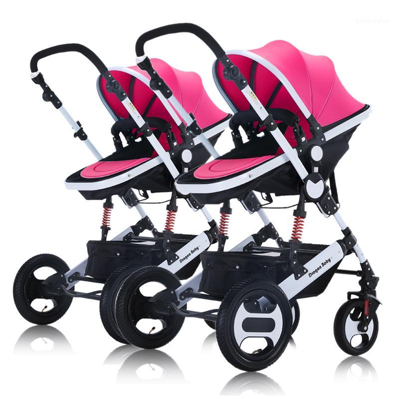 

Twin Baby Strollers Can Sit and Detachable High Landscape Light Folding Double Stroller Two Tire Cart1