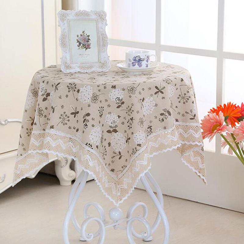 

Fashion Floral Tablecloth With Lace Trim Thick Rectangular Dining Decorative Linen Table Cover Table Cloth for home, Blue whale