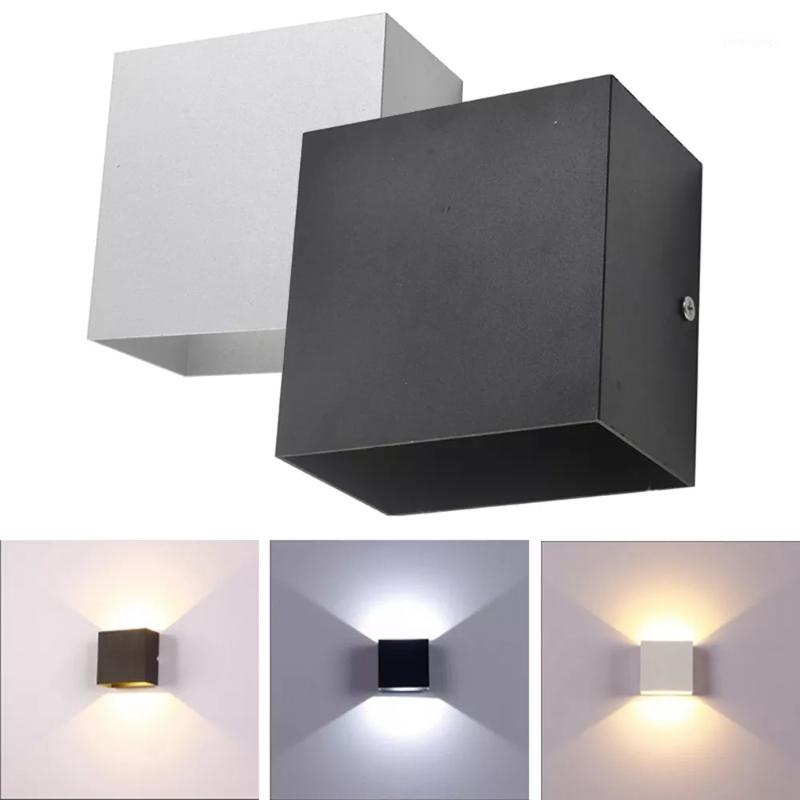 

6W lampada LED Aluminium AC85-265V wall light rail project Square LED wall lamp bedside room bedroom decor arts1