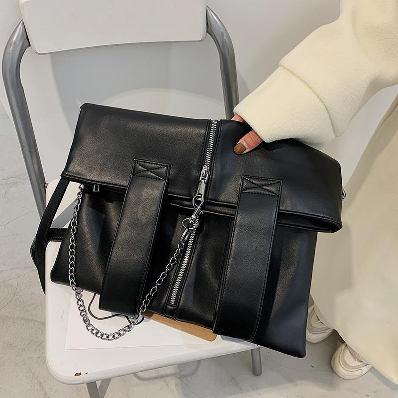 

Black Luxury Fashion 2021 Women Small Crossbody Shoulder Bags Chain PU Leather Tote Handbags for Female