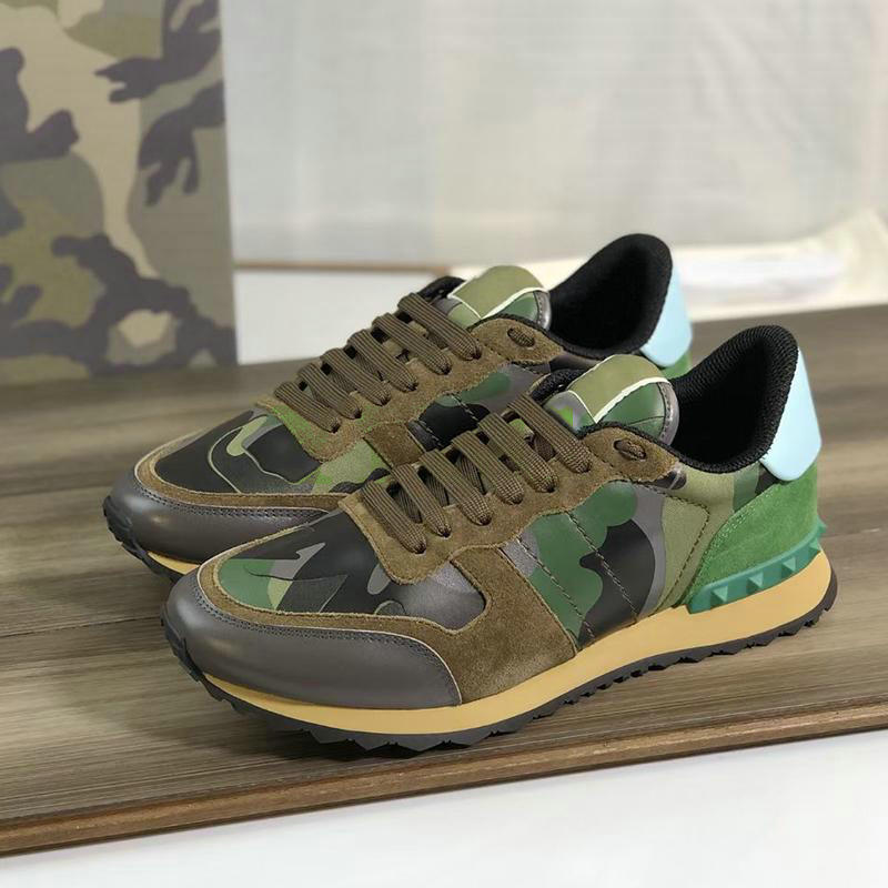 

2020SS Rockrunner Camouflage designer shoes Noir fabric nappa sneaker Genuine Leather Mens Women Flats Luxury trainers, 11