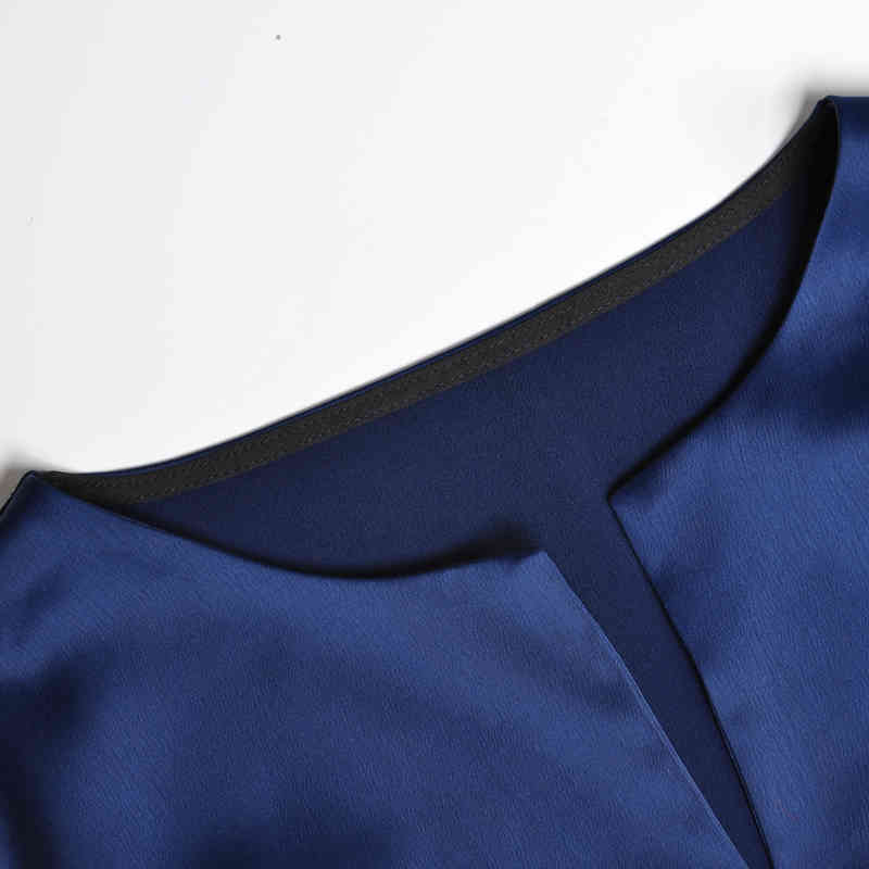 

Casual Dresses Sleeve V-neck Lantern Lace-up Top Slim-Fit Sheath Split Velvet Skirt Fashion Suit Autumn Womens 6W5V, Dark blue