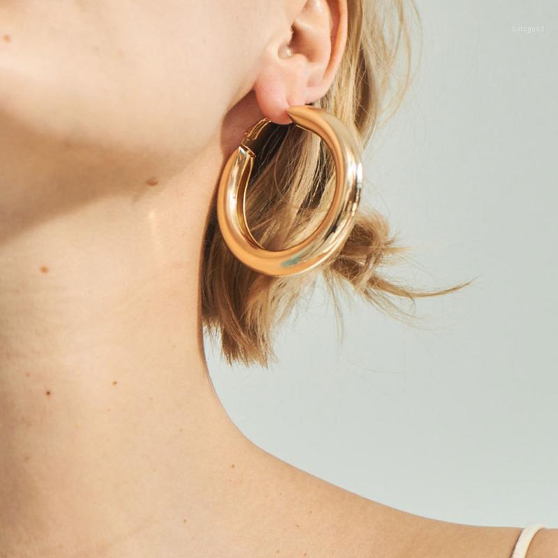 

Charm Gold Or Silver 5cm Thick Hoop Earrings, Women Birthday Christmas Day Gifts For Her1