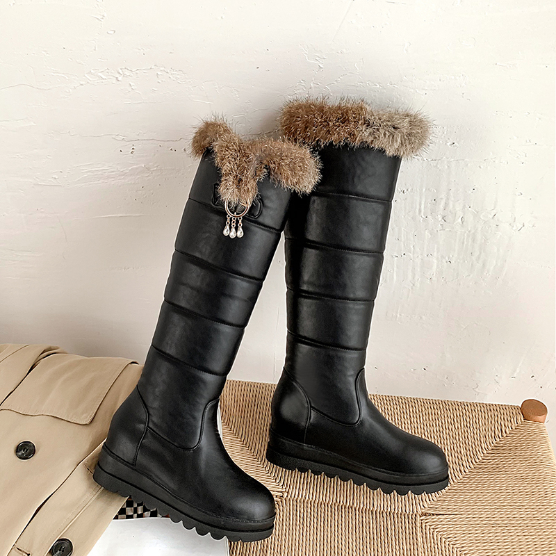 

2021 New Waterproof Over the Knee High Sonw Boots Wedges Winter for Women Shoes 2zbi, White