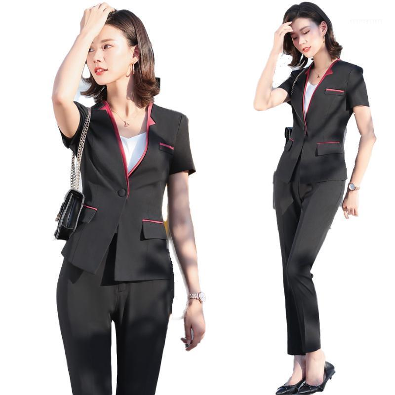 

Elegant Formal Ladies Suit Pant Women Business Suits Black Blazer and Jacket Work Wear Office Uniform Style Pants Suits Set1, Black skirt set