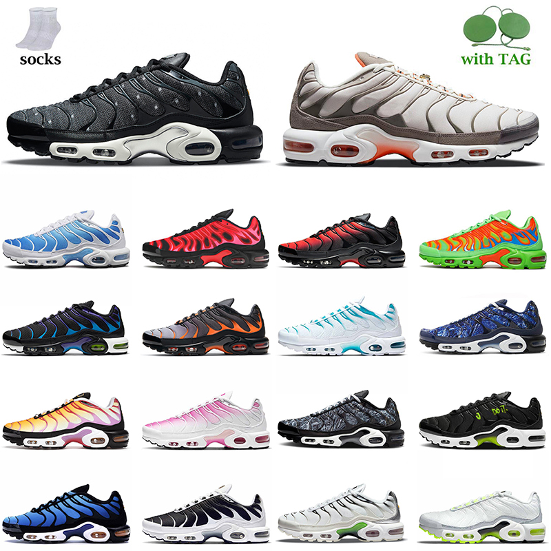 

Mens Tn Plus Run Shoes Cushion Se OG Sneakers Chaussures Triple Black White Midnight Navy University Blue Red Wine Neon Green Oreo ATLANTA Women Sports 36-46, B33 triple red 40-46