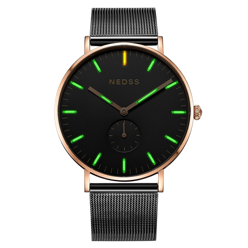 

NEDSS DW simple styles tritium watch men quartz steel watch luminous supper slim case waterproof male clock relogio masculino T200409, Lady