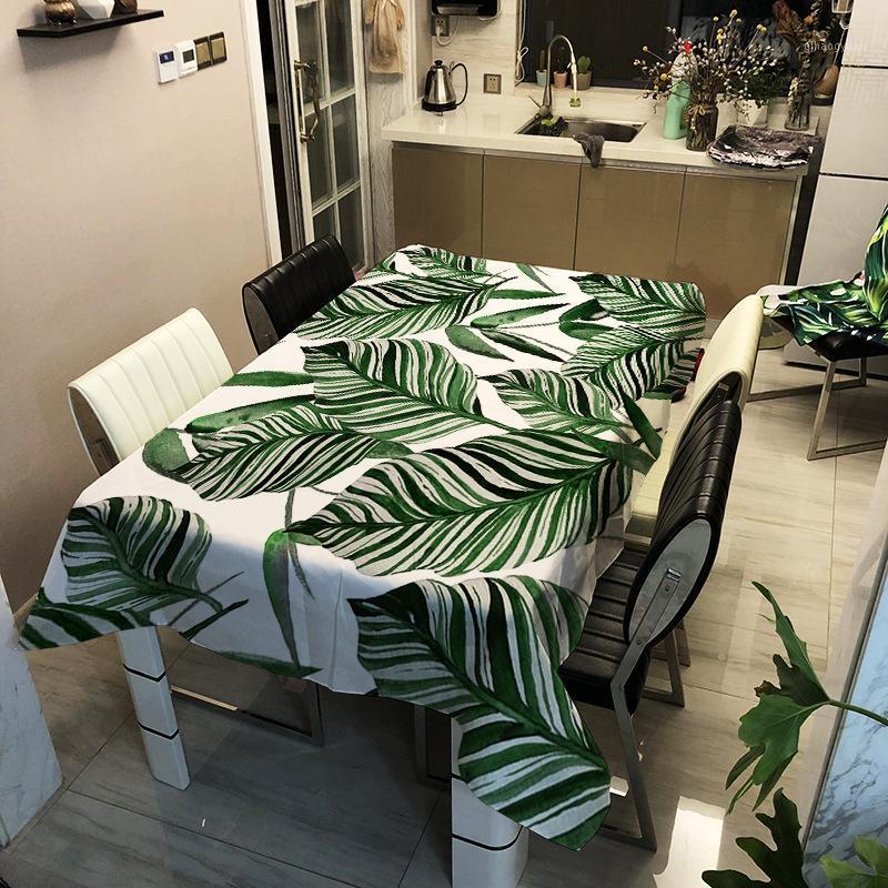 

Nordic 3D Printed Palm Leaf Pattern Rectangular Tablecloths Picnic Dustproof Table Cover Machine Cloth Bedside Cabinet Mat1, No.5