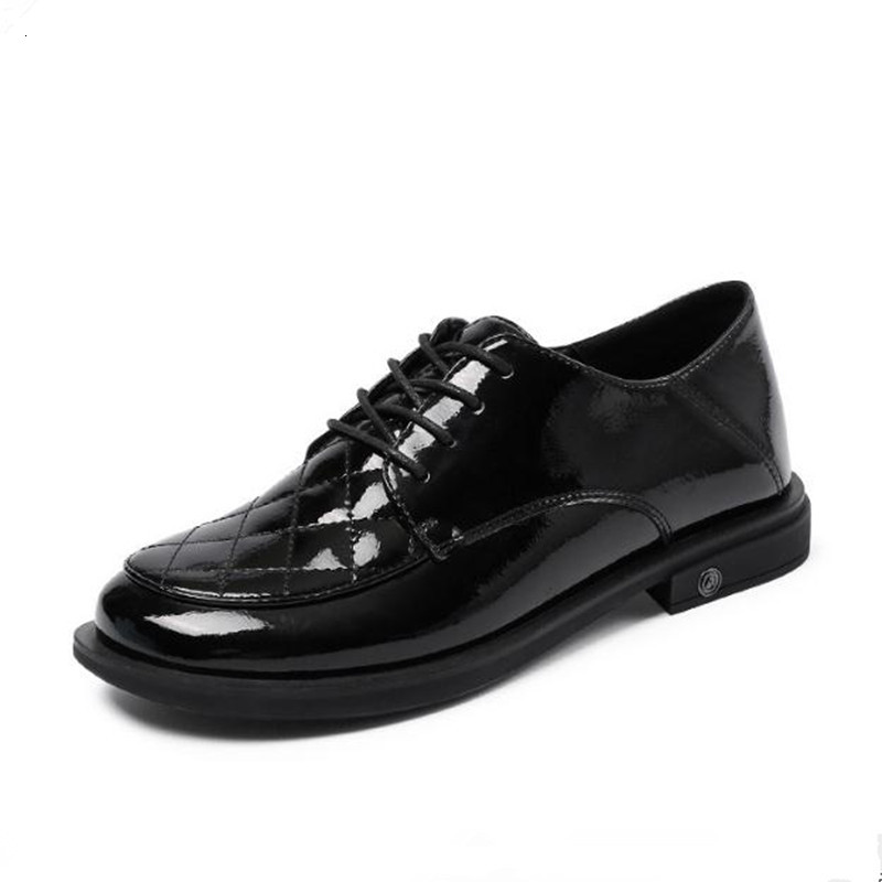 

2021 New Grey Flat Lace-up Round Toe Shoe Spring Ladies Black Loafers Oxford Shoes Women Dbj6