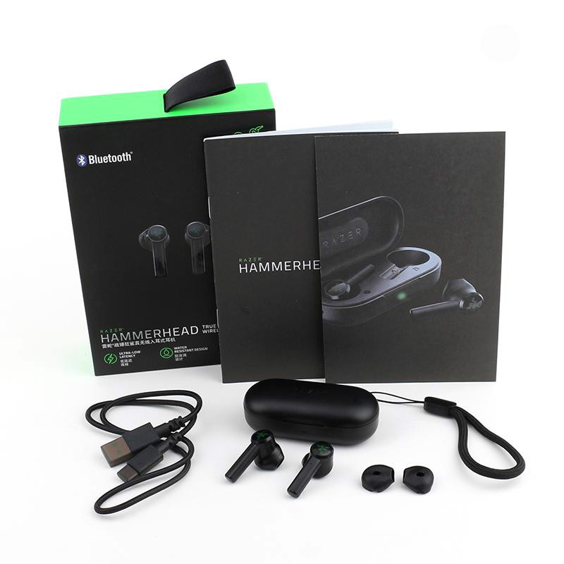 

Razer Hammerhead True Wireless Headphones In-Ear Earplugs TWS Bluetooth 5.0 IPX4 Earbuds Built-in Microphone On/Off Switch Earphone Headsets, Black