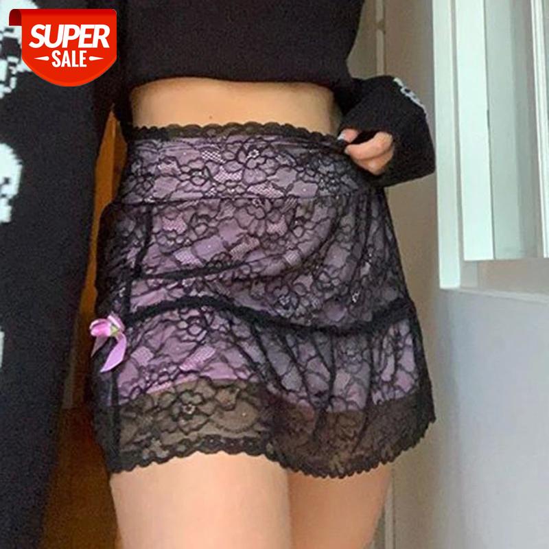 

Women's Fashion Lace Pink Skirt Summer Mesh Yarn Double-Layer High Waist A-line Sexy Mini Skirt for Ladies Daily Wear #cJ2P, White;black