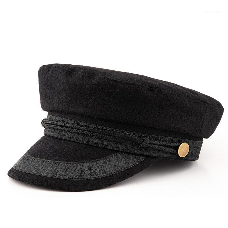 

Large size navy cap small head flat hat felt army hat big bone men wool plus sizes caps 52-55cm 55-57cm 58-60cm 60-63cm1, Black