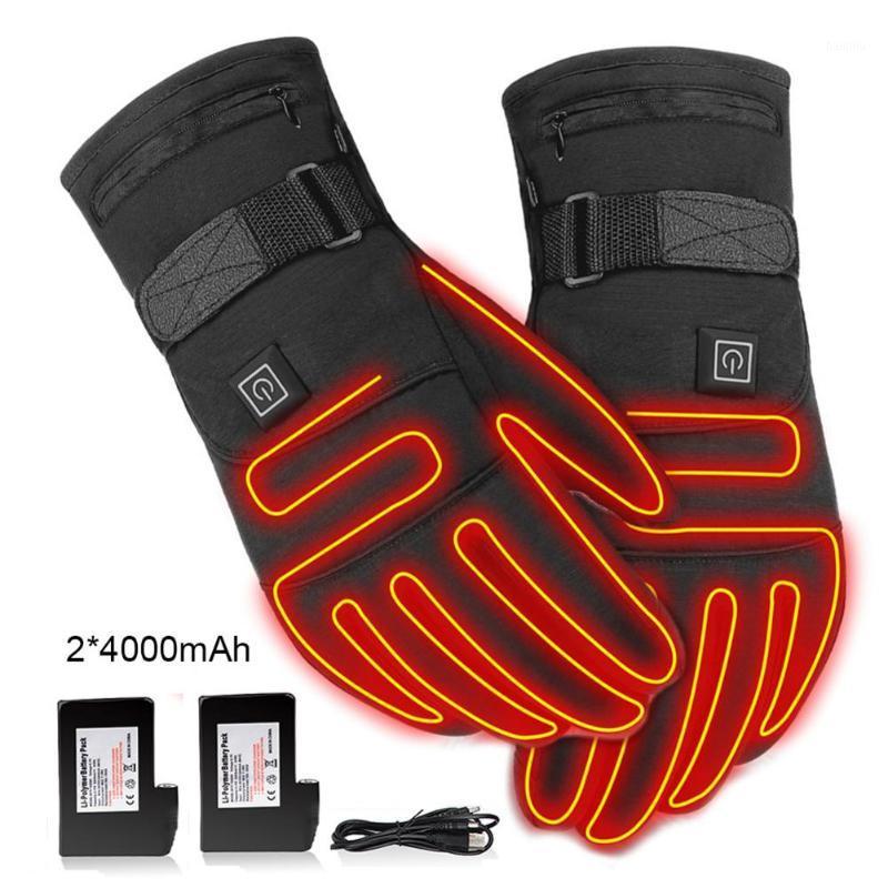 

USB Electric Heated Gloves 3.7V 4000 MAh Rechargeable Battery Powered Hand Warmer For Hunting Fishing Skiing Motorcycle Cycling1, M eu plugs 2000 mah