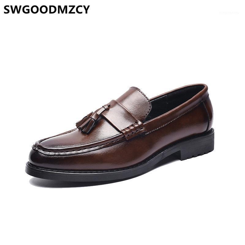 

Mens Dress Shoes Loafers Evening Dress Italian Classic Men Shoes Leather Coiffeur Tassel Men Formal Sepatu Slip On Pria1, Black