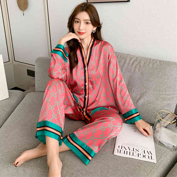 

Design clothing new pink ancient ice printed pajamas women's imitation silk clothes net red thin style, Black and white cd