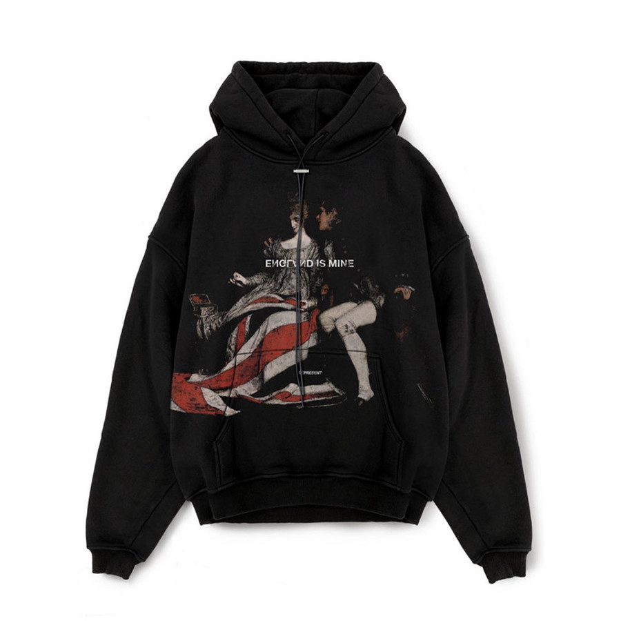 

2021 New Heavy Fabric Represent England Is Mine Hoodie 1:1 Best Quality Sweatshirts Flag Graphic Print Vintage Pullovers Z8ei