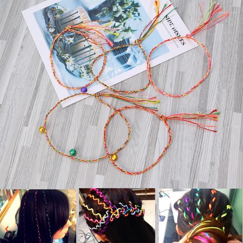 

100PCS Handmade Braided Surf Friendship Multi String Bracelets With Small Bells R7RF1