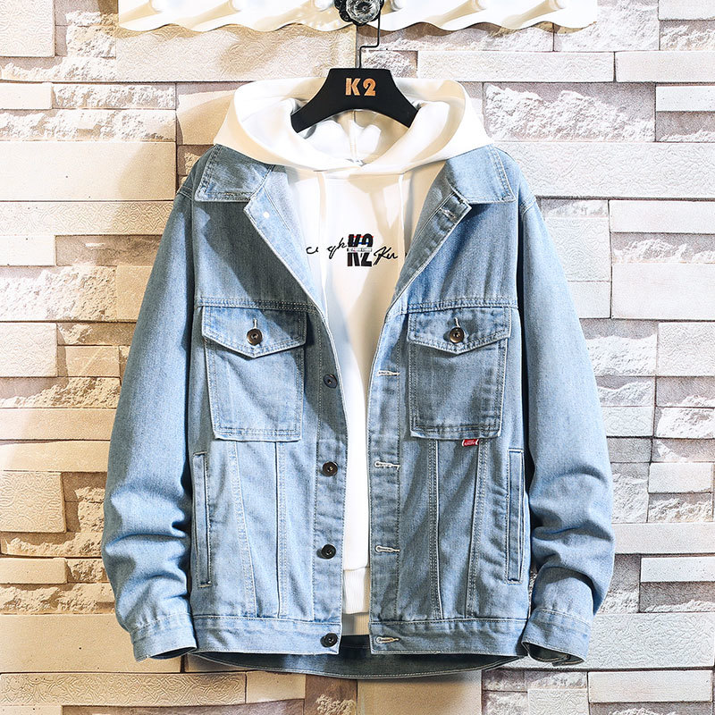 

2021 Street Denim Male Size Large Quality Men's Jacket 5epi, Black.