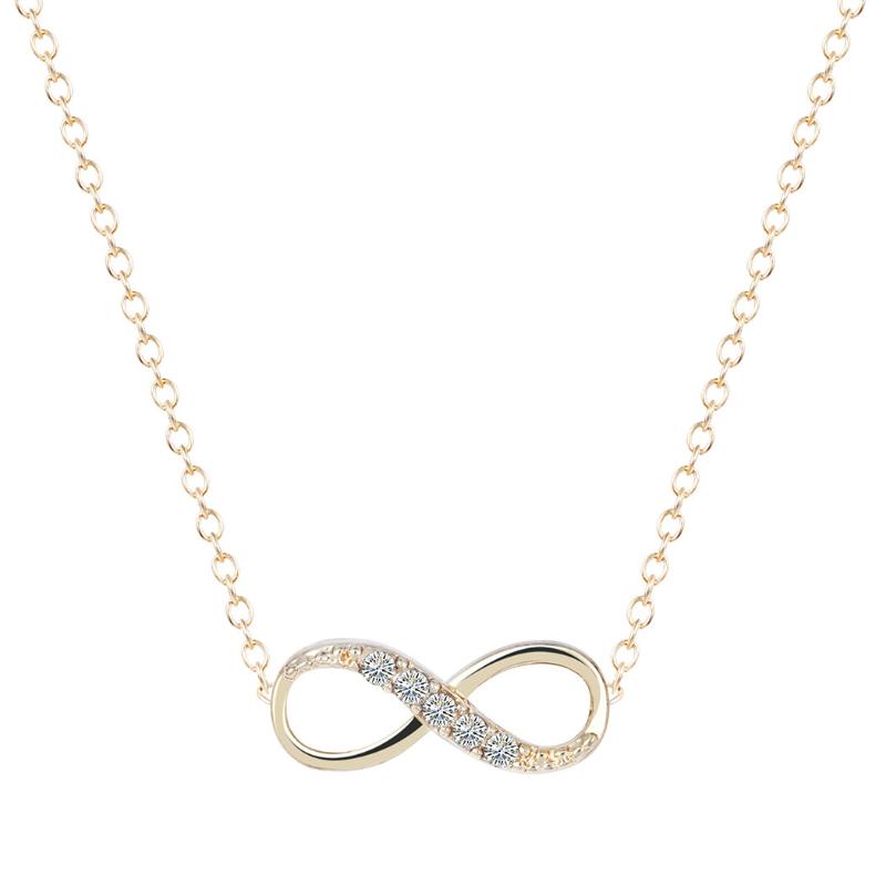 

Chokers Rhinestone Infinity Charm Necklace Choker Pendant Zinc Alloy Simple Jewelry
