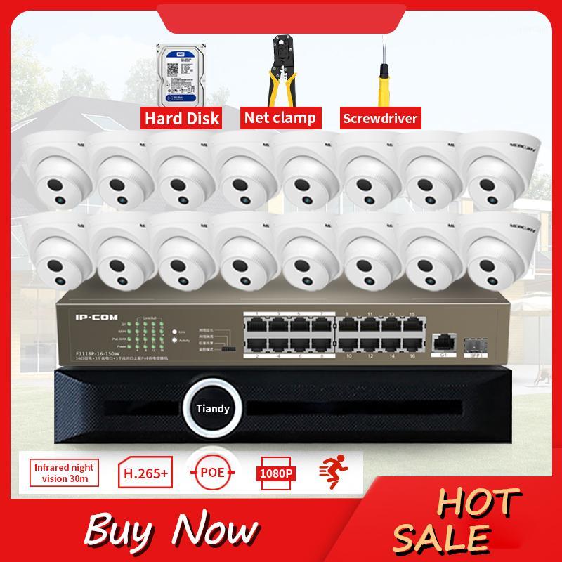 

GLVISION 16CH 2MP POE NVR Kit Security Camera System IR Indoor Outdoor CCTV PoE IP Hemisphere Camera P2P Video Surveillance Set1