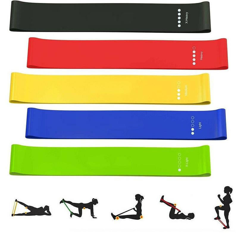

5 Pieces Resistance Band Elastic Exercise Bands 0.35mm-1.1mm Fitness Expander Crossfit Stretching Equipment