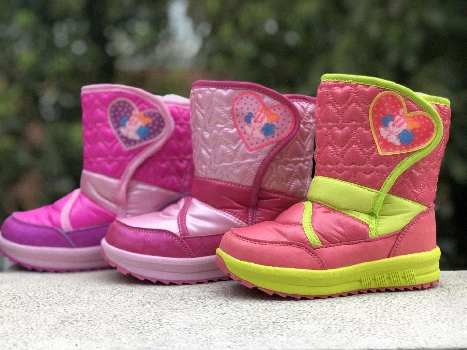 

Girls Snow Boots With Plush Warm Cotton Boots For Kids Waterproof Non-slip Children's Winter Shoes Size 26-30 #3y5X
