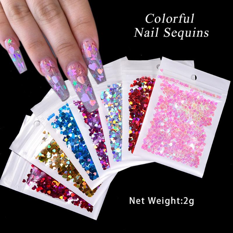 

Holographic Mixed Hexagon Shape Chunky Nail Glitter Silver Sequins Laser Sparkly Flakes Slices Manicure Nails Art Decoration
