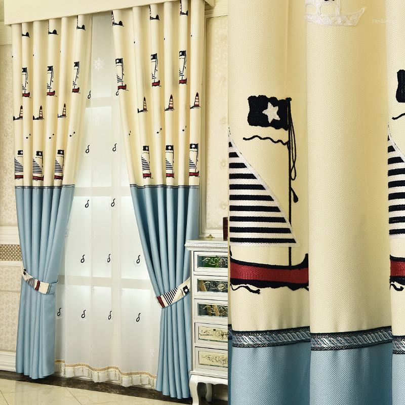 

byetee] Children Embroidered Kitchen Luxury Curtains Fabrics Doors For Living Baby Kids Room Bedroom Blackout Window Curtain1, Tulle curtain