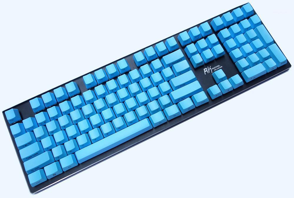 

OEM Blue Thick PBT Keycaps ANSI Layout Top Print Side Print Blank for Cherry MX Switches of Mechanical Keyboard1