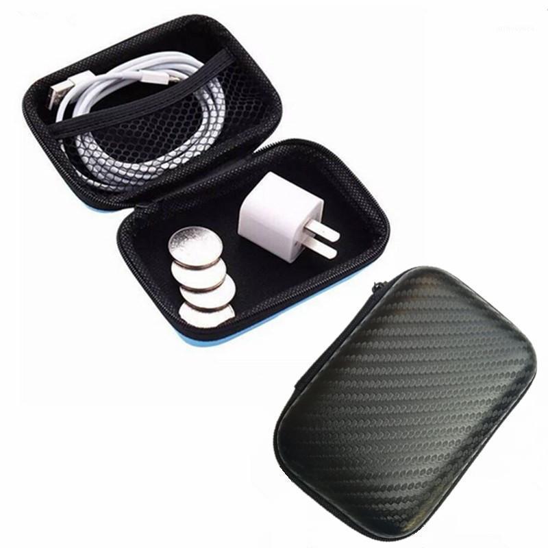 

1PC Black Portable Mini Box Zipper Coin Earphone Accessories Storage Box Small Item Storage Bags1