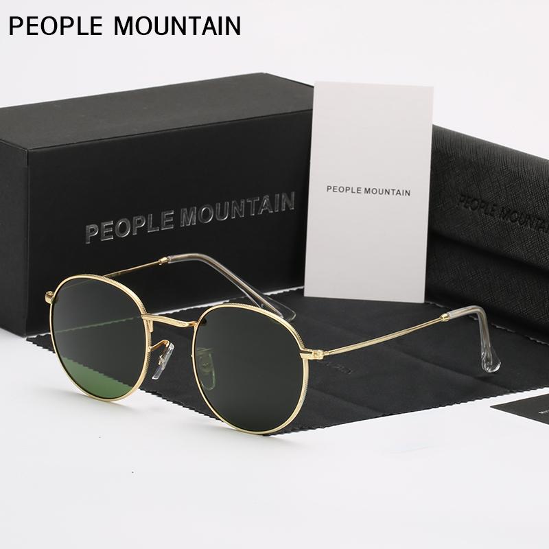 

Sunglasses Luxury Small Round Women Brand Designer Vintage Glass Lens Driving Sun Glasses For Men Mirror