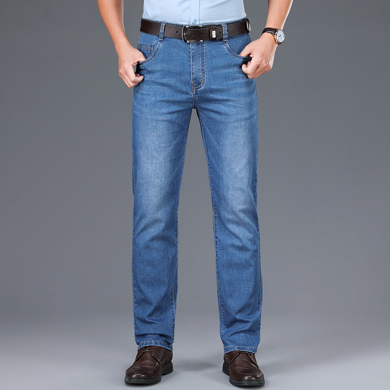 

2020 Thin 2021 Men's Breech Breeches Straight-line High-waisted Clothing Tencel Classical Male Corduroys 3qeo, 8097b light blue