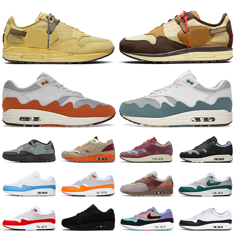 

Patta Waves 1 87 Running Shoes for Mens Womens Designer All Black Sean Wotherspoon Noise Aqua White Gum University Blue Baroque Brown UNC OG Sports Sneakers Trainers, B36 white black 40-45