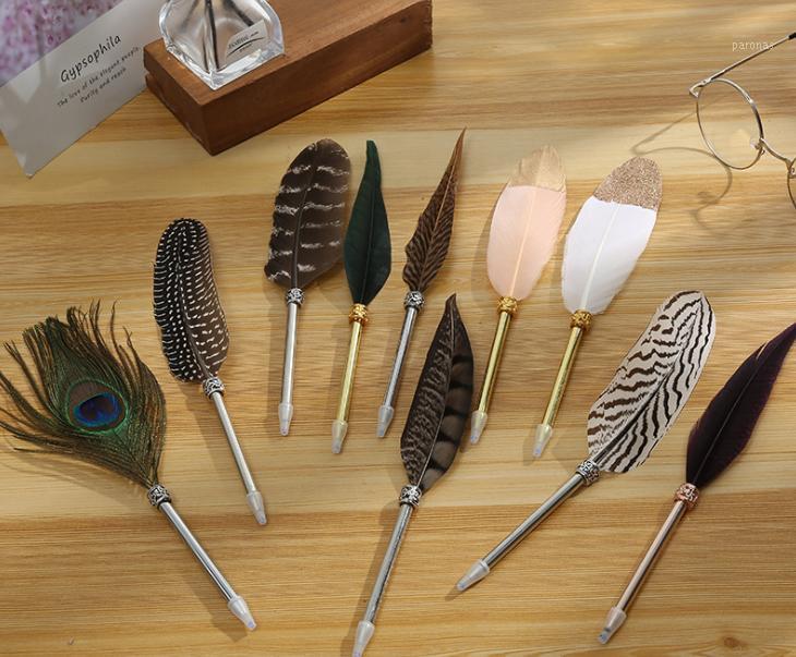 

0.7mm Kawaii Feather Ballpoint Pen Roll Ball Pens Writing School Office Supply H7EC1