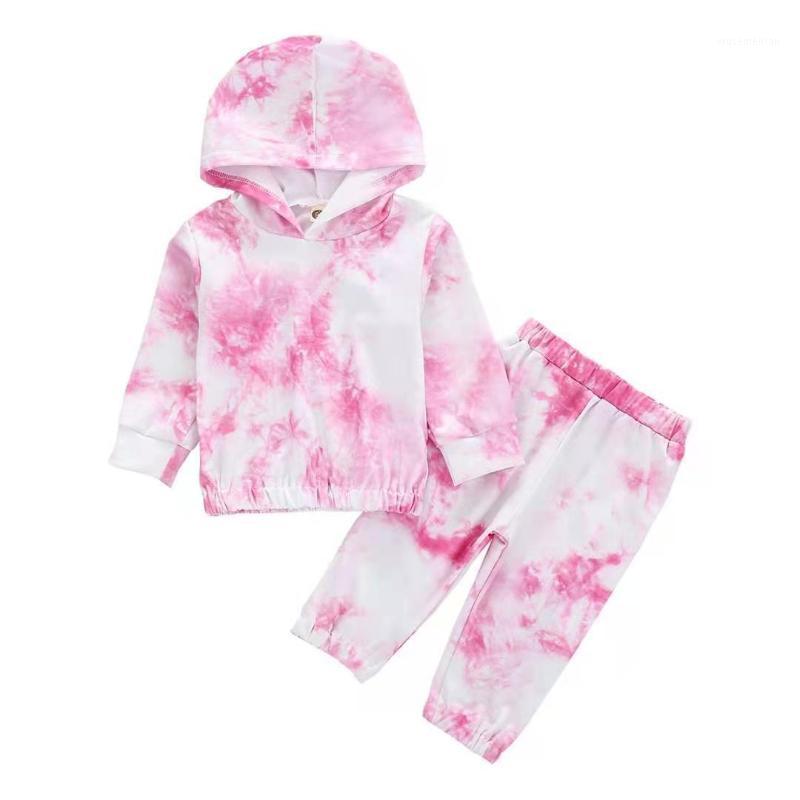 

Baby Clothes Long Sleeve Tie-Dyed Hoodie Set Girl Outfits1, Blue