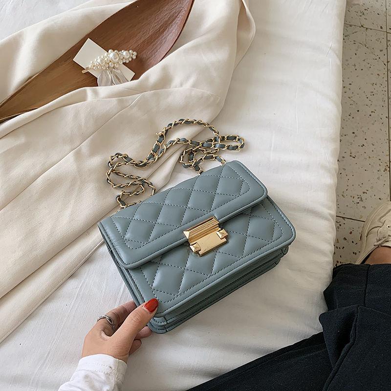 

Fashion brand design female bag 2020 net red new trendy rhombus chain bag wild ins single shoulder messenger designer, Black