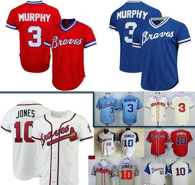 

Mens & Womens & Youth Kids High quality jersey # 3 Dale Murphy # 10 Chipper Jones Throwback baseball Jerseys, As shown in illustration