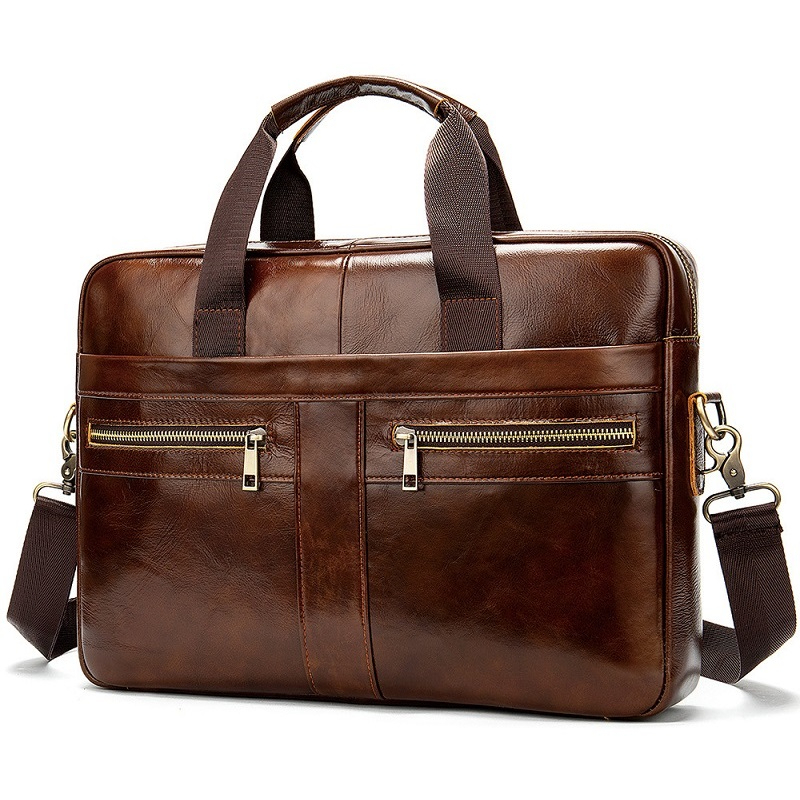 

2020 Genuine Men's Purse, New Man's Leather Bag for Laptop Style: 3mat, Black