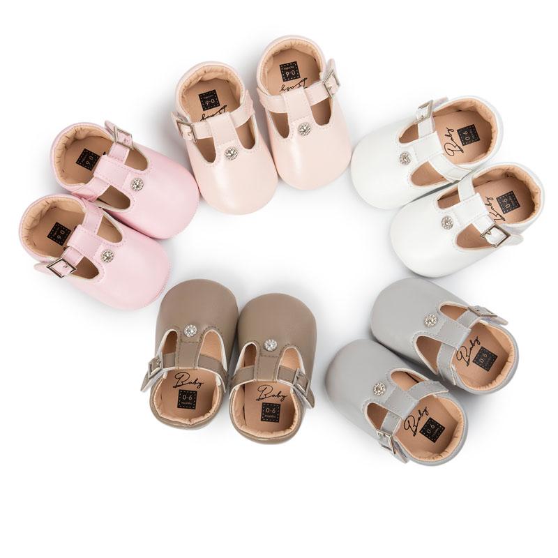 

Simple Metal Buckle Baby Princess Shoes Infant Toddler Shoes PU Leather First Walkers Soft Soled Dress Shoe, Black