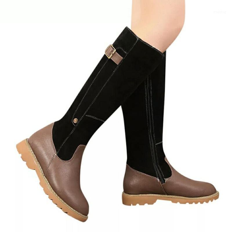 

Fashion Women Boots Winter woman shoes Plush Warm Kneel High Boots Luxry Patchwork Flat Shoes Casual Female Snow1