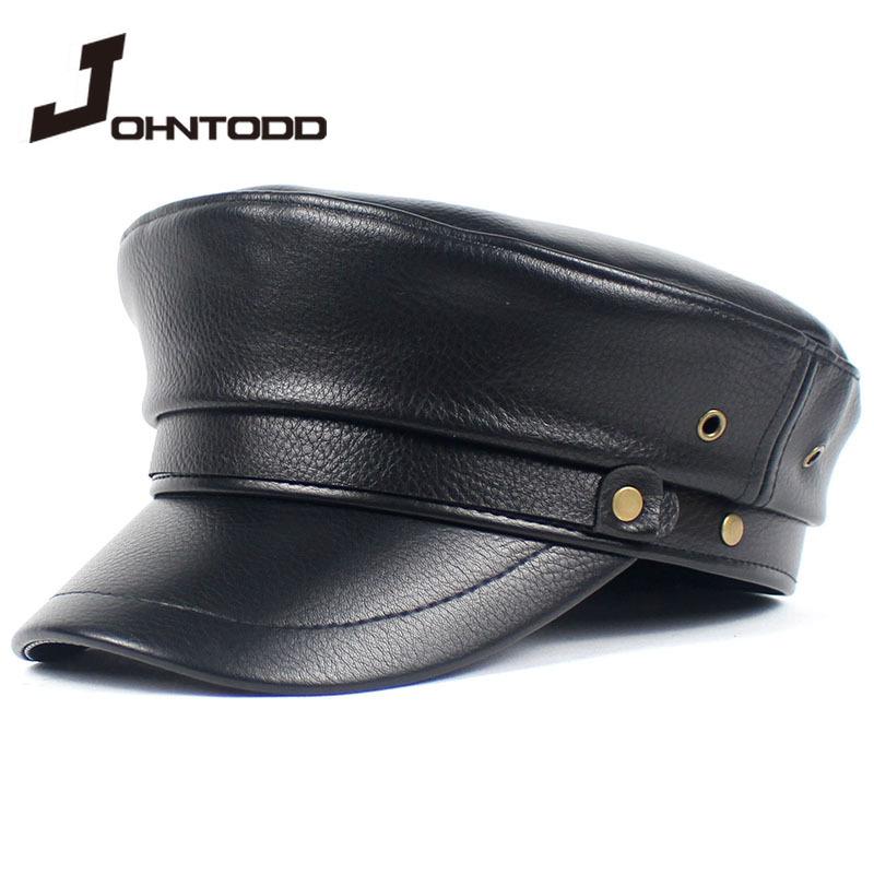 

Black PU hat ladies retro hat leather beret ladies autumn and winter sailor bonnet women bonnet