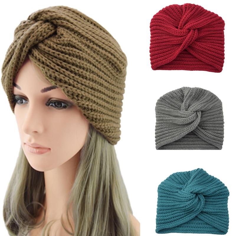 

Knitted Knot Cross for Women Autumn Winter Girls Hair Accessories Headwear Elastic Hair Band Accessories